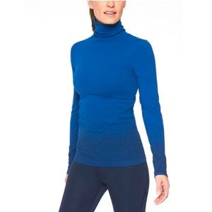 Athleta - Women’s Turtleneck Peacock Blue Flurry Blizzard Long Sleeve Top